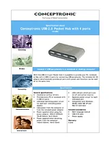 Conceptronic 4 port USB2.0 Hub C05-103 Dépliant