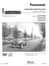 Panasonic dvd-rv20 Manuel D’Utilisation