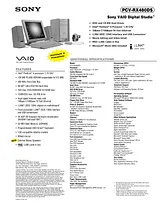 Sony PCV-RX480DS Guide De Spécification