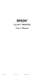 Epson LX-80 Manuel D’Utilisation