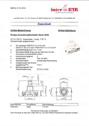 Interbaer Pushbutton switch 250 Vac 2 A 1 x Off/On interBär latch 1 pc(s) 3030-201.03 Data Sheet