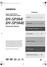 ONKYO dv-sp504e Manual Do Utilizador