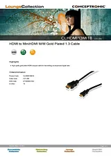 Conceptronic HDMI to MiniHDMI M/M Gold Plated 1.3 Cable C31-258 Fascicule
