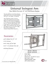 Premier Mounts Swingout Arm for 37"-50" displays (AM250) AM250 Листовка