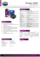 Cooler Master PSCOO-RS600-ABD3 RS-600-ACAB-D3 Leaflet