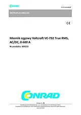 Voltcraft VC-732 Digital-Multimeter, DMM, 409233 Data Sheet