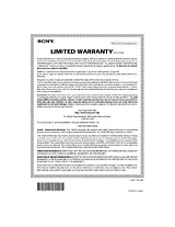 Sony COM-1 Гарантийная Информация