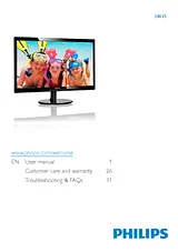 Philips LCD monitor with SmartControl Lite 246V5LHAB 246V5LHAB/00 Manuel D’Utilisation