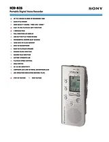 Sony ICD-B25 Guia De Especificaciones