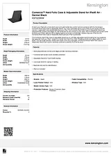 Kensington Comercio™ Hard Folio Case & Adjustable Stand for iPad Air™ & iPad Air™ 2 - Dermal Black K97023WW Folheto