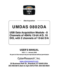 CyberResearch UMDAS 0802DA User Manual