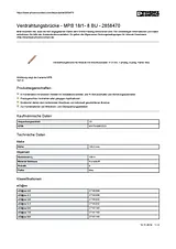 Phoenix Contact Wiring bridge MPB 18/1- 8 BU 2858470 2858470 Data Sheet