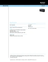 Sony SRS-BT100 Guia De Especificação