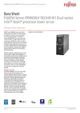Fujitsu TX2540 M1 VFY:T2541SX130ES 데이터 시트